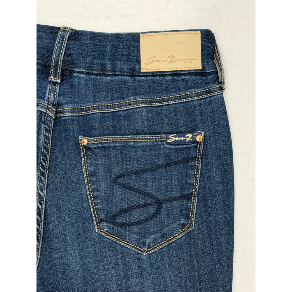 Seven7 Jeans Tummyless High Rise Skinny Size 4 Dark Denim Extreme Stretch - Picture 3 of 10